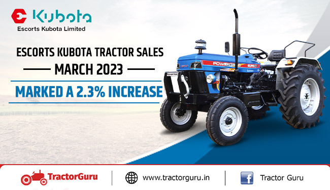 Escorts Kubota Tractor Domestic Sales Report: Growth 2.3% in March 2023