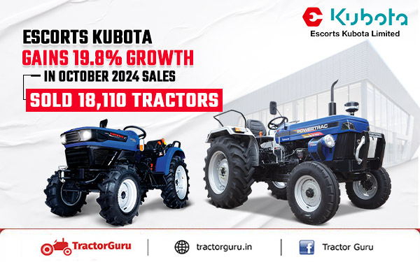 Escorts Kubota Gains 19.8% Growth in October 2024 Sales: Sold 18,110 Tractors
