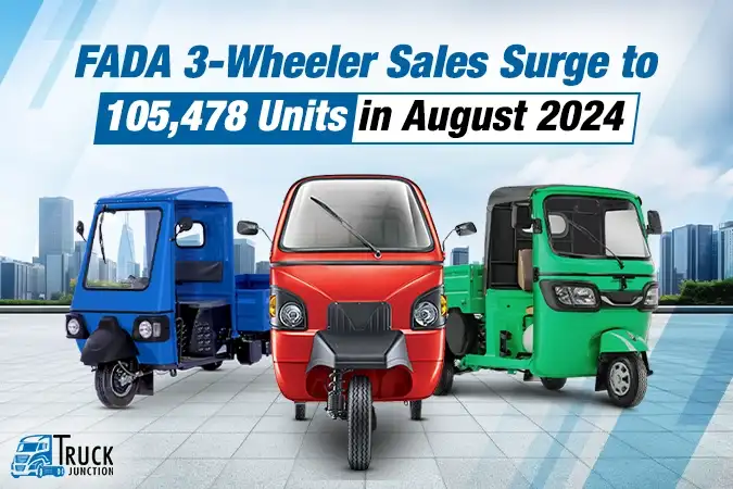 FADA 3-Wheeler Sales Surge to 105,478 Units in August 2024