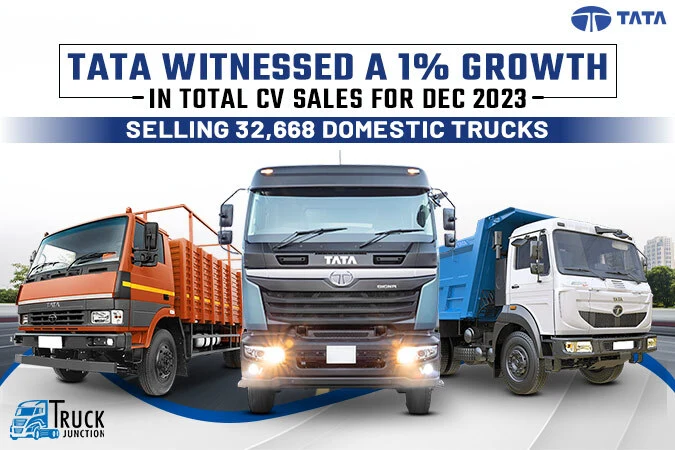 Tata Witnessed a 1% Growth in Total CV Sales for Dec 2023, Selling 32,668 Domestic Trucks